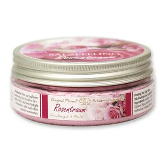 Salzpeeling mit biologischer Schafmilch 200ml, Rosentraum